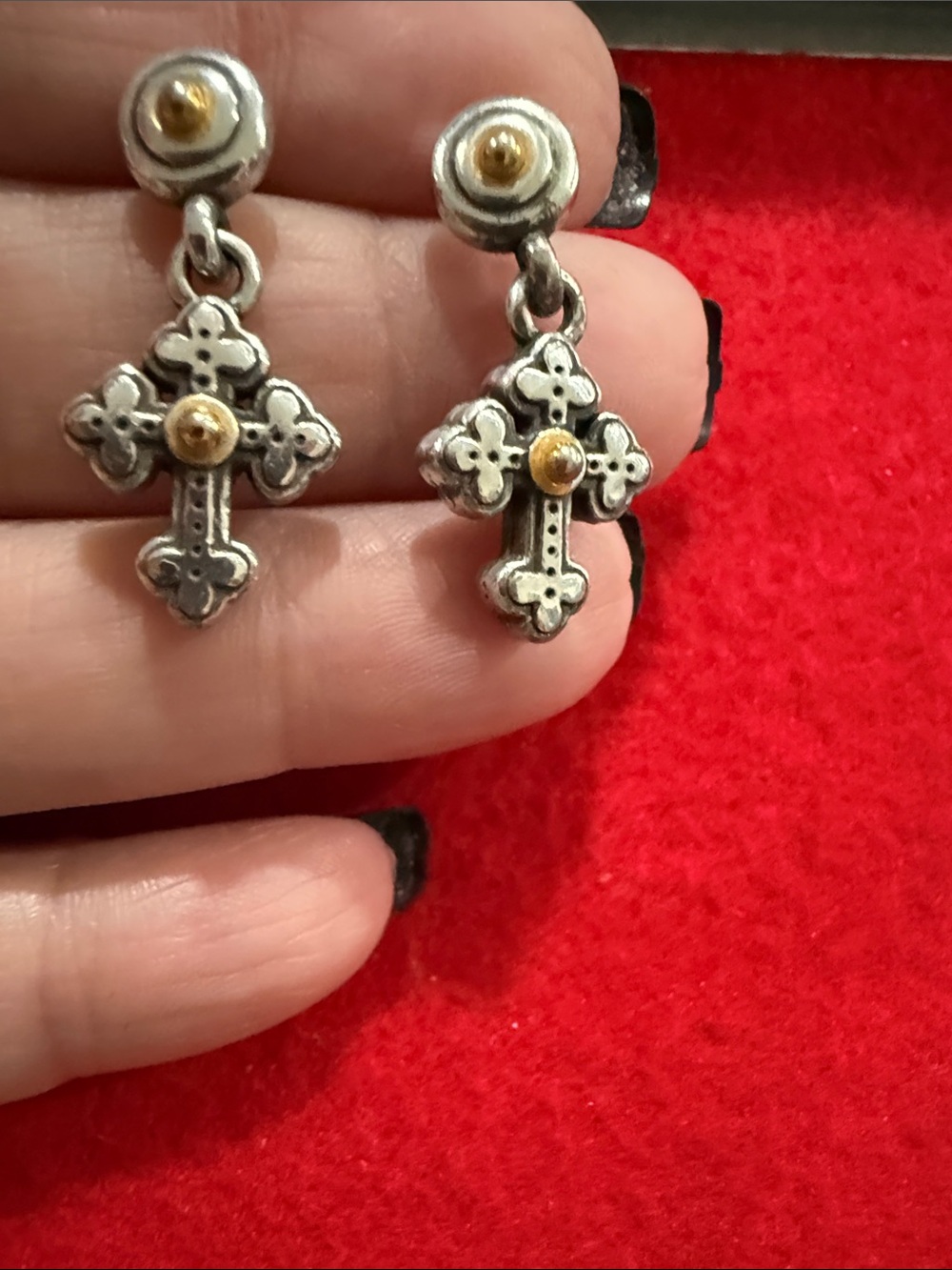 Brighton Luna Cross Mini Post Earrings - Style # J21741